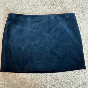 Zara dark blue navy velvet miniskirt holiday edition Sz L NWOT night out party